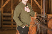 Vee Neck Sweater - Fern Green