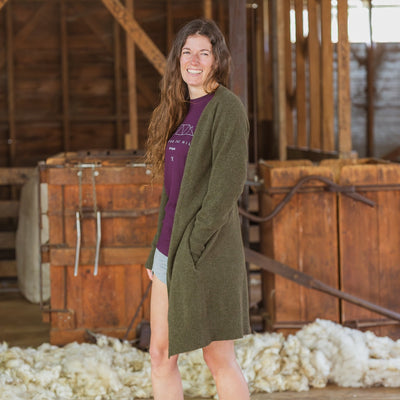 Longline Cardigan - Fern