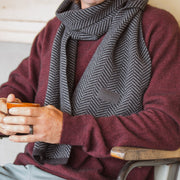 Opus Scarf - Black chevron