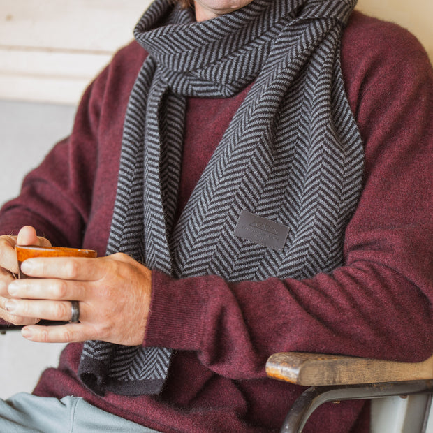 Opus Scarf - Black chevron