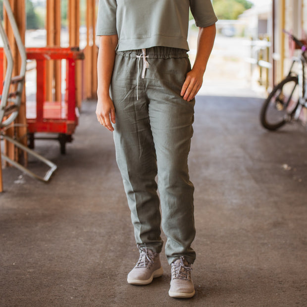 Hemp Pants - Smoky Green