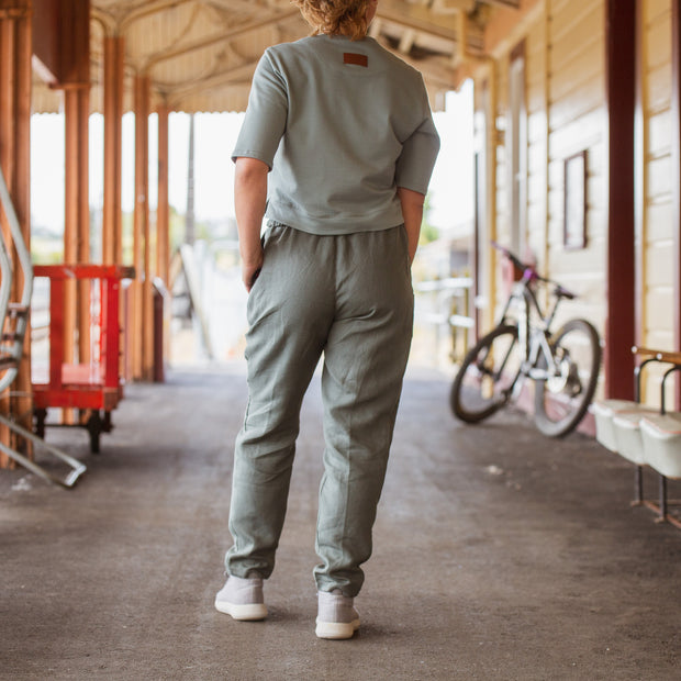 Hemp Pants - Smoky Green