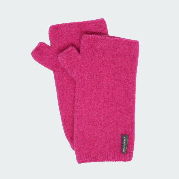 Pink Merino Fingerless Gloves